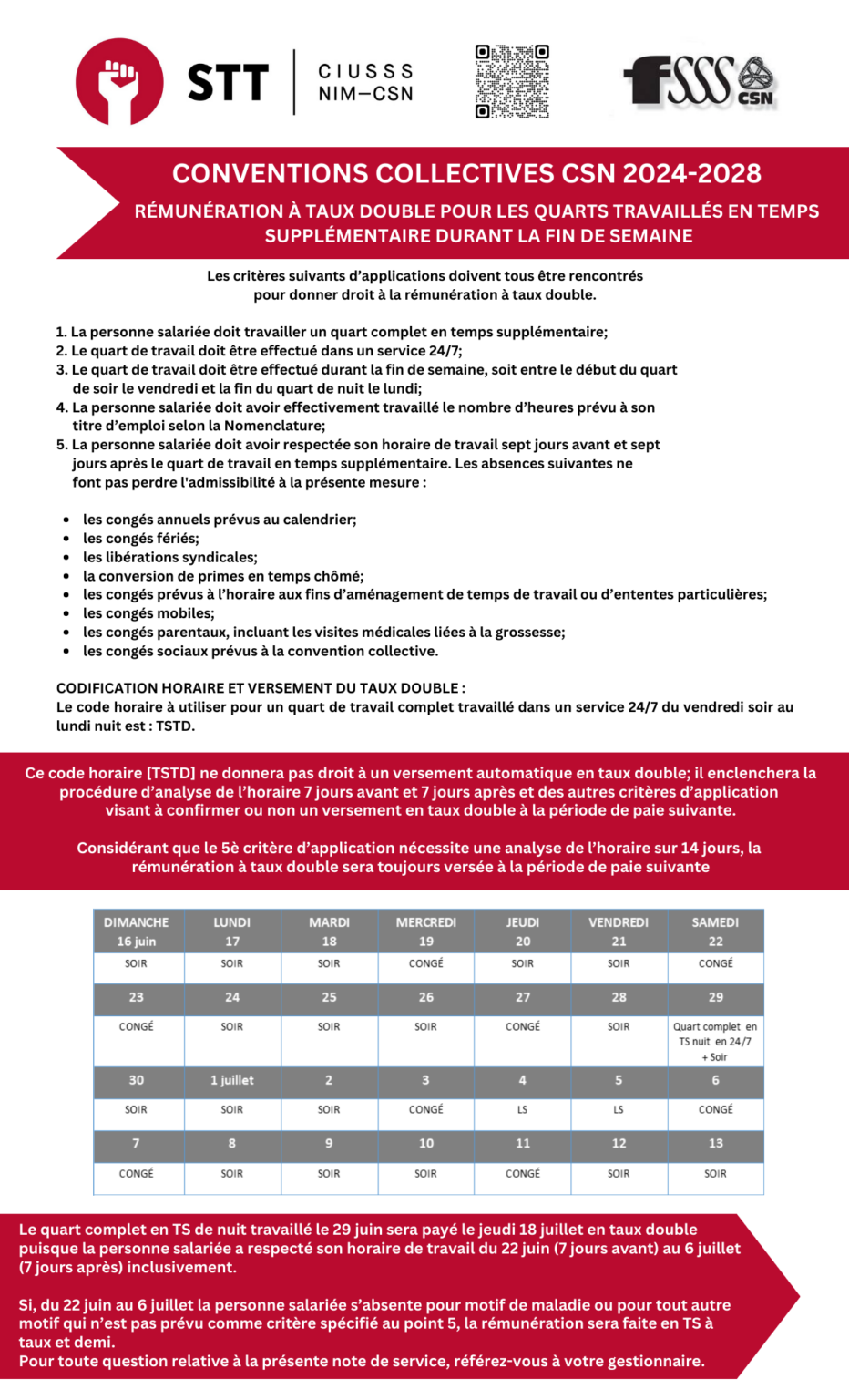 CONVENTIONS COLLECTIVES CSN ET APTS 20242028 STT CIUSSS NÎMCSN